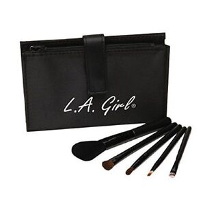 LA Girl Essential Makeup Brush Set Convenient Case 5 Piece Brush Travel Friendly