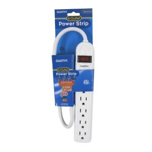 Computer Surge Protector Electronics Power Strip Multi 6 Outlet Electrical Plug