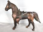 10” tall Copper or Brass Pot Metal Horse Sculpture Statue Figure with Patina
