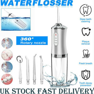 Cordless Dental Water Flosser Oral Irrigator Teeth Cleaner with 4 Jet Tips Floss