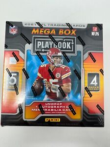 Panini 2021 NFL Trading Cards Mega Box Playbook 5 Cards Per Pack 1 Auto or Mem