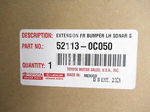 Genuine OEM Toyota 52113-0C050 Driver LH Side Front Bumper End Cap 14-20 Tundra