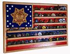 Colorado State Trooper State Police Challenge Coin Display Flag 70+ Coins TRAD