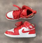 Size 1Y - Jordan 1 SE Mid Barcelona Sweater Chile Red White DC7249-600