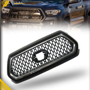 For Toyota Tacoma 2016-20 2021  Front Upper Grille Matte Black Chrome Gray Mesh (For: 2021 Tacoma)
