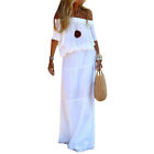 Summer Women Off Shoulder Maxi Long Dress Baggy Kaftan Holiday Beach Sundress