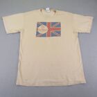 Vintage Led Zeppelin Shirt Mens Large Tan Union Jack Flag Band Concert Tee 90s ^