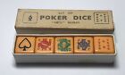 Rare Vintage Butterscotch 5/8” Poker Dice Set (5) W Box Made In England
