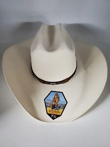 STETSON  RODEO NATURAL CATTLEMAN STRAW 10X STRAW COWBOY HAT Size 6 3/4