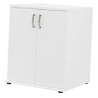 Universal Floor Storage Cabinet with Doors and Shelves White