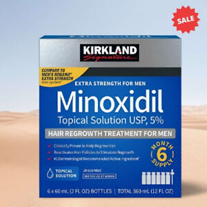 KIRKLAND Minoxidil 5% Extra Strength Men Hair Regrowth Solution 6 Month Supply