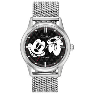 Citizen Men's Eco-Drive Mickey Mouse Stainless Steel Mesh Watch 40MM FE7060-56W