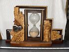 Vintage Wooden Hourglass MCM Clock Sand Timer Hand Carved Driftwood 1HR (A17)