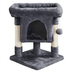 33in Cat Tree Tower w/ Large Condo Cat Furniture Cat Play House, Used