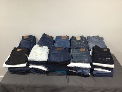 Lot of 10 Pairs Women's Jeans- ASSORTED SIZES/BRANDS/COLORS