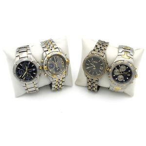 Seiko Stainless Steel Titanium Chronograph Quartz Wristwatches Lot of 4 #WB726-4