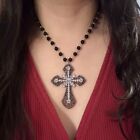 Large Gothic Cross Necklace Choker Vampire Rosary Goth Punk Retro Big Victorian