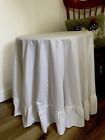 Round Ivory White Classic Ruffled Table Cloth