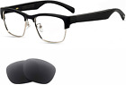 Smart Glasses Bluetooth-Audio Glasses for Men Women with Built-In Mic, Blue Ligh