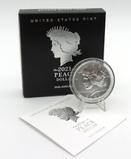 2021 Peace Silver Dollar in OGP with COA Philadelphia 21XH - Z1710