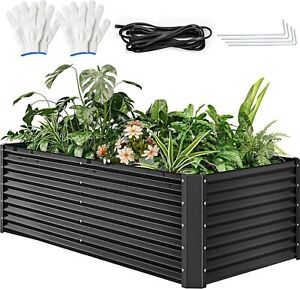 8x4x2ft Galvanized Raised Garden Bed kit Garden Planter Box Flower Vegetable