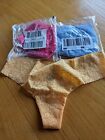 Victoria Secret  Lot of 3 Wink Wide-Waist Thong Lace Panty Size (M) New in Bag
