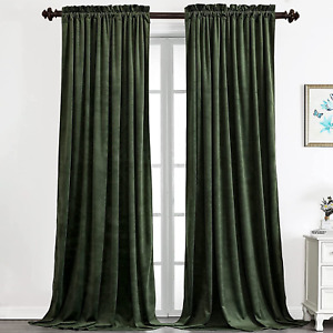 New ListingGreen Velvet Curtains for Bedroom Window, Super Soft Luxury Drapes, Room Darkeni