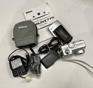 NIKON Coolpix 775 Digital Camera Bundle 2.1 MP Silver ~ Preowned Tested Works