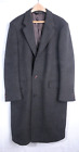 Vintage Baskin Coat Men's 42R Wool Dress Overcoat, Gray, Button Closure