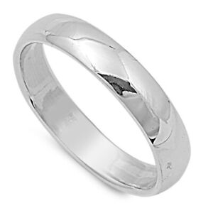 Sterling Silver Ring 4mm Plain Band 925 Nickel Free!!