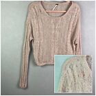 Free People Sweater Womens S  Wool Blend Alpaca Cable Knit Pullover Lightweight