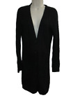 Malika 100% Cashmere Black Cable Knit Long Cardigan with Pockets