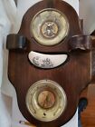 Vintage Carrington Nautical Ship Thermo & Barometer Weather Station Handcarving