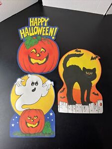 3 Vintage 1981 Hallmark Halloween Paper Cutouts Diecut
