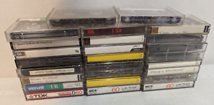 Lot of 26 Mixed Used Blank Cassette Tapes w Cases Scotch TDK Maxell MCS Series +