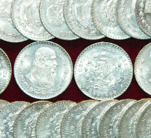 1 Large Silver Uncirculated Mexico 1957-1967 Un Peso Coin! Jose Morelos!