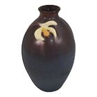 Ephraim Faience 2002 Hand Made Art Pottery Plum Purple Snowdrop Ceramic Vase 114