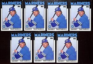 New Listing1986 Topps Traded #108T Danny Tartabull Rookie Lot 7 Cards Seattle Mariners MLB