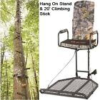 Tree Stand & 20' Climbing Stick Deer Hunting Combo & Harness Hang On Treestands