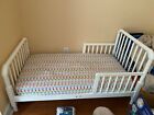 Toddler Bed with Built-in Guardrails and Slat System - White (Mattress Included)