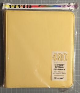 Ultra Pro Binder Vivid 12-Pocket Zippered PRO-Binder - Yellow Holds 480 Cards