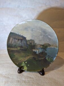 Antique Landscape Oil Painting on Glass Plate