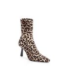 Steve Madden Vatay high heel Leopard zip boot new Velvet Stretch Sexy Animal 8.5