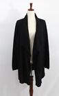 CHARTER CLUB Sz XL Black 100% Cashmere Draped Open Front Cardigan Sweater NWT