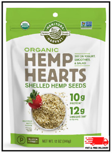 Organic Hemp Hearts, 12Oz; 10G Plant Based Protein and 12G Omega 3 & 6 per Srv |