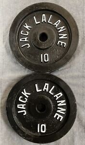 20lbs Of Vintage Jack Lalanne Standard Barbell Dumbbell Weights. 2 Weight Plates