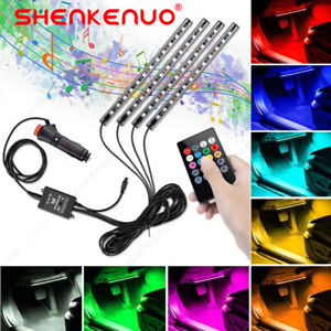 4 Led light strip for Cars Inside car Lighting interior Glow Color music control (For: More than one vehicle)