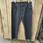 Vintage Levis 501xx Jeans 34x33 Made In USA Black Raw Hems