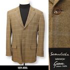 SAMUELSOHN mens brown windowpane 100% WOOL sport coat suit jacket blazer 42 L