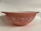 PYREX 4 Quart Pink/White Vintage Gooseberry Cinderella #444 Mixing Bowl Read